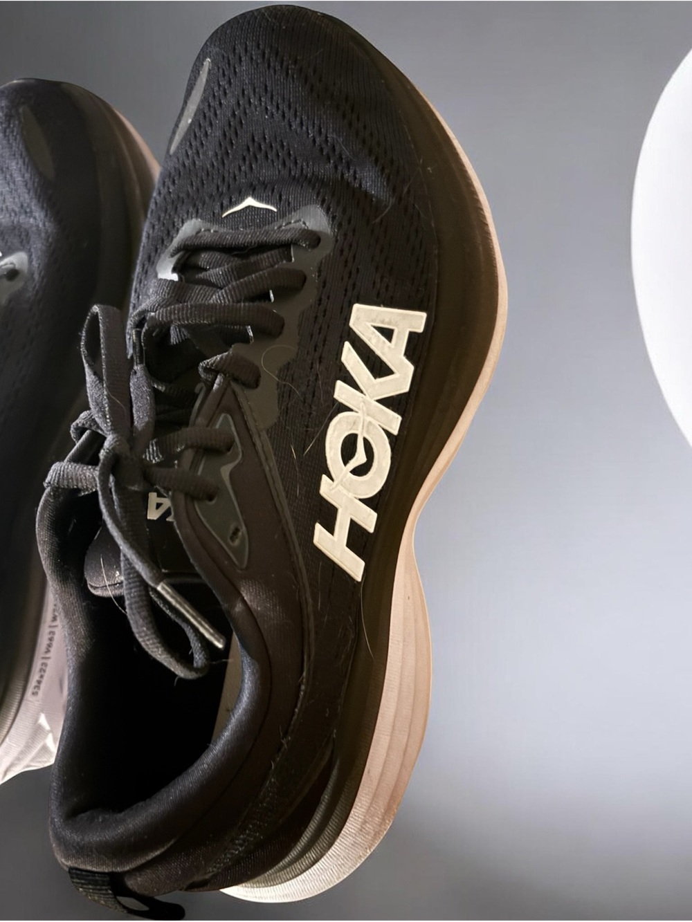 Hoka Black and White Women' Running Shoes 8.5 B is Standard/Medium
